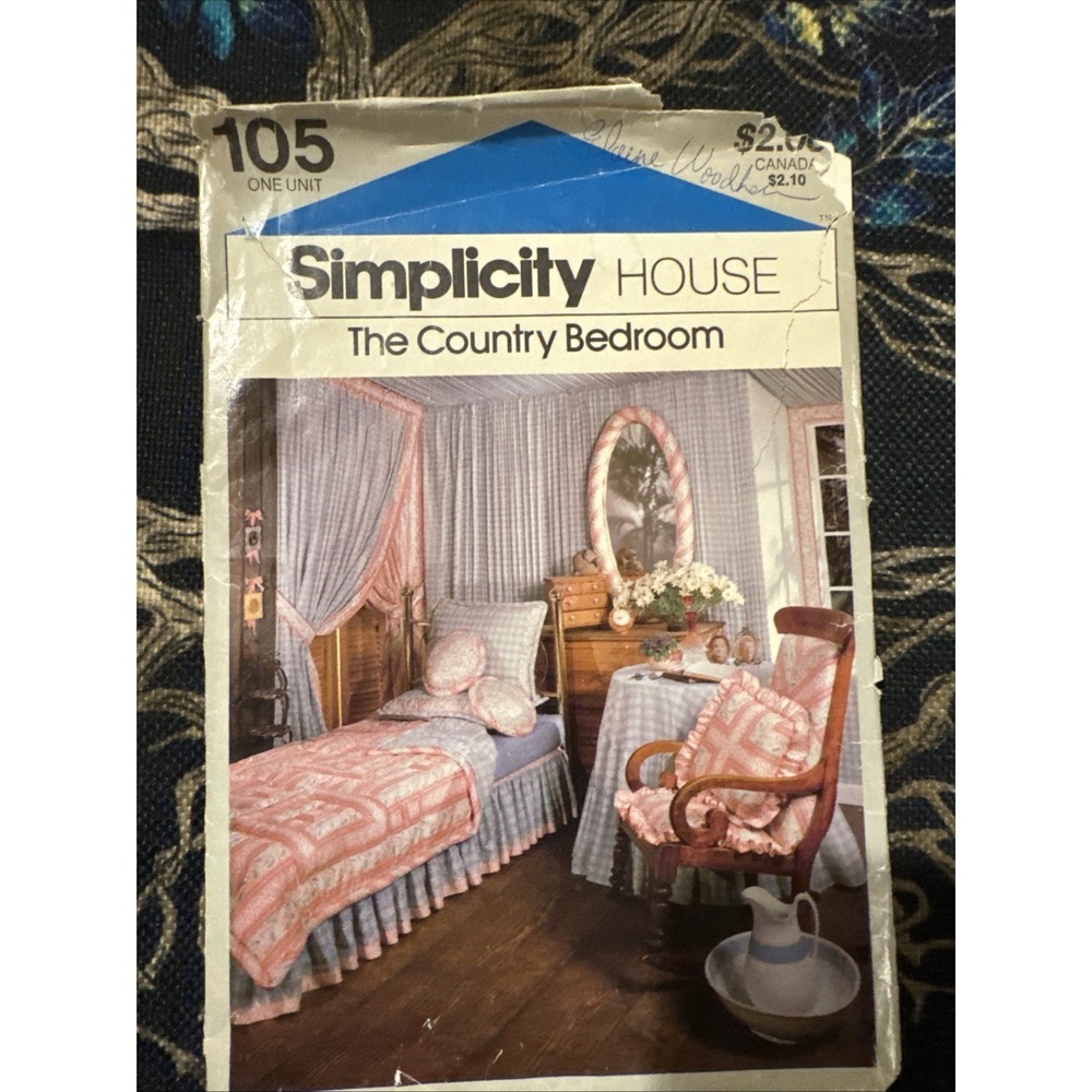 *Simplicity House-The Country Bedroom #105 8 Instruction Cards Sewing Patterns